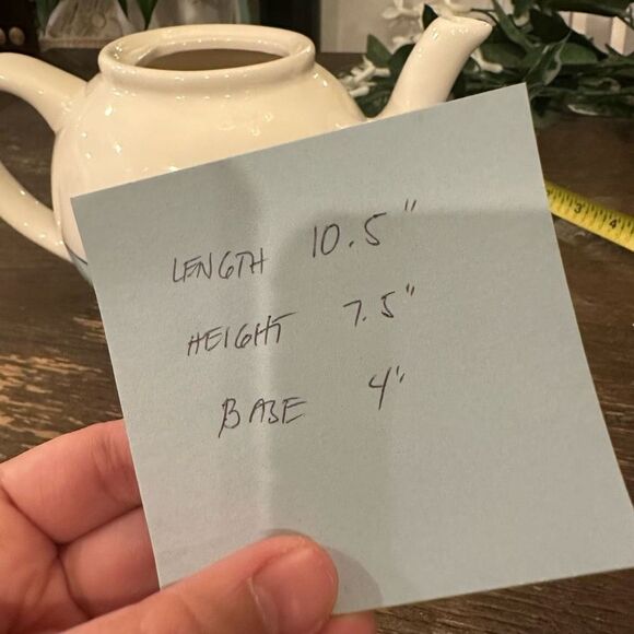 Rae Dunn Artisan Collection by Magena‎ Teapot Pastel Blue Black Polka Dots POUR - Picture 9 of 9